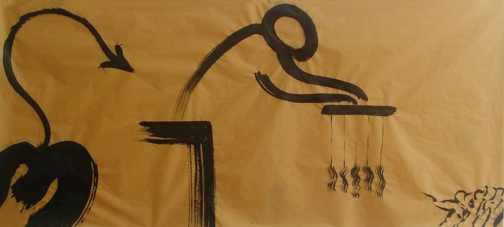 Alex Bodea, Friez Drawing (detail). Ink on paper, 90 x 200cm, 2013. Imagen cortesía de Galería José Robles.