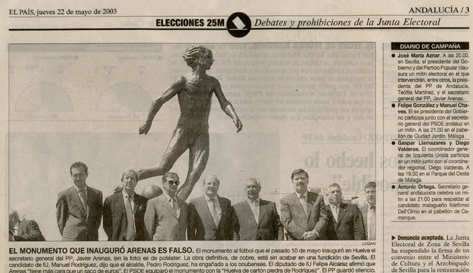 Rogelio López Cuenca / Elo Vega. Monumento al fútbol. Imagen por cortesía de los artistas