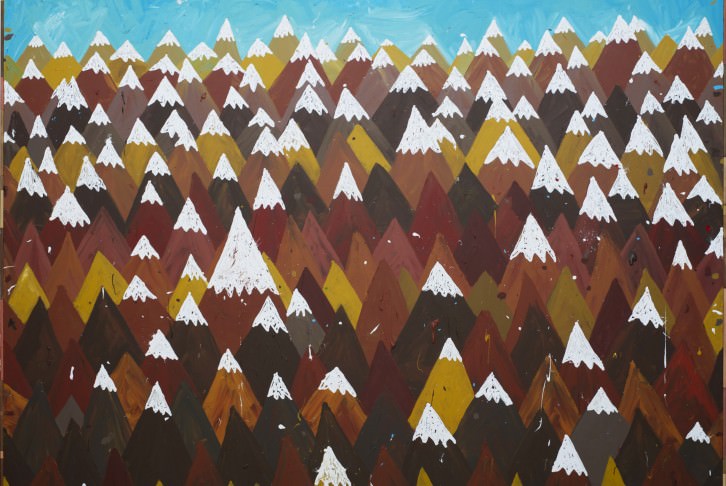 "Montañas", Antonio Ballester Moreno, 2012. Acrílico sobre lienzo, 195 x 253 cm. Imagen cortesía de Galería MAISTERRAVALBUENA.