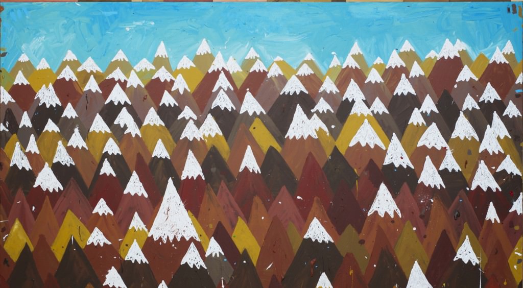 "Montañas", Antonio Ballester Moreno, 2012. Acrílico sobre lienzo, 195 x 253 cm. Imagen cortesía de Galería MAISTERRAVALBUENA.