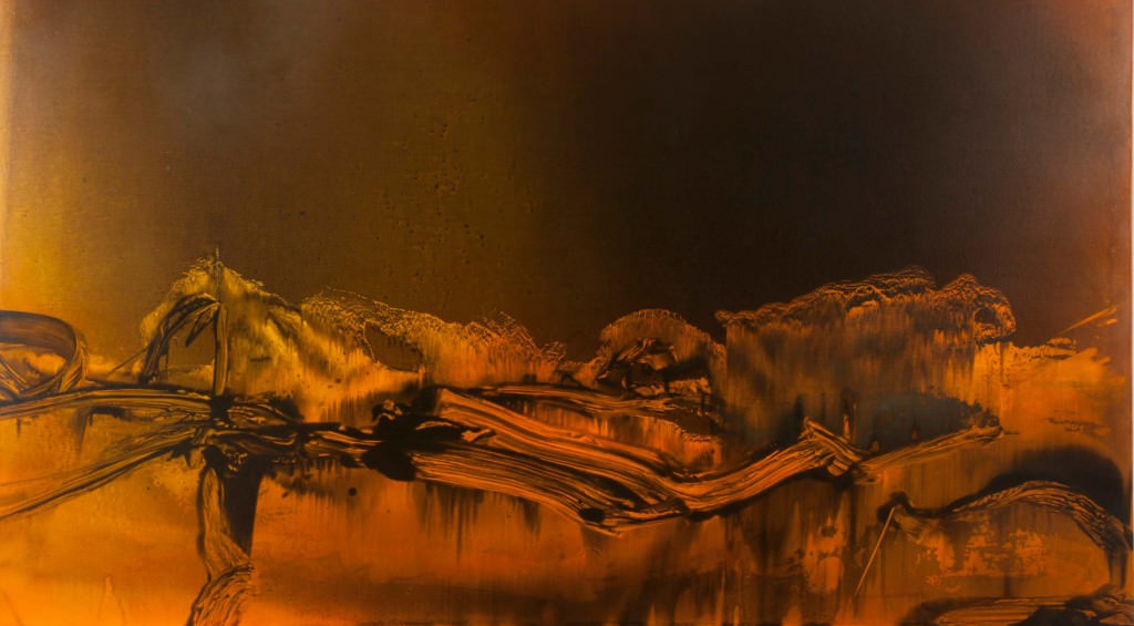 "Memoria de una noche", Luis Moscardó. Óleo sobre lienzo, 130 x 195 cm. 2013. Imagen cortesía de Kir Royal Gallery.