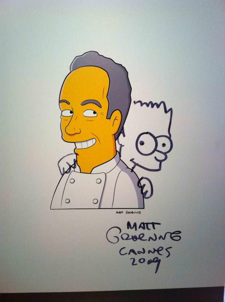 Ferran Adrià y Bart Simpson. Fotografía: Miguel Mallol