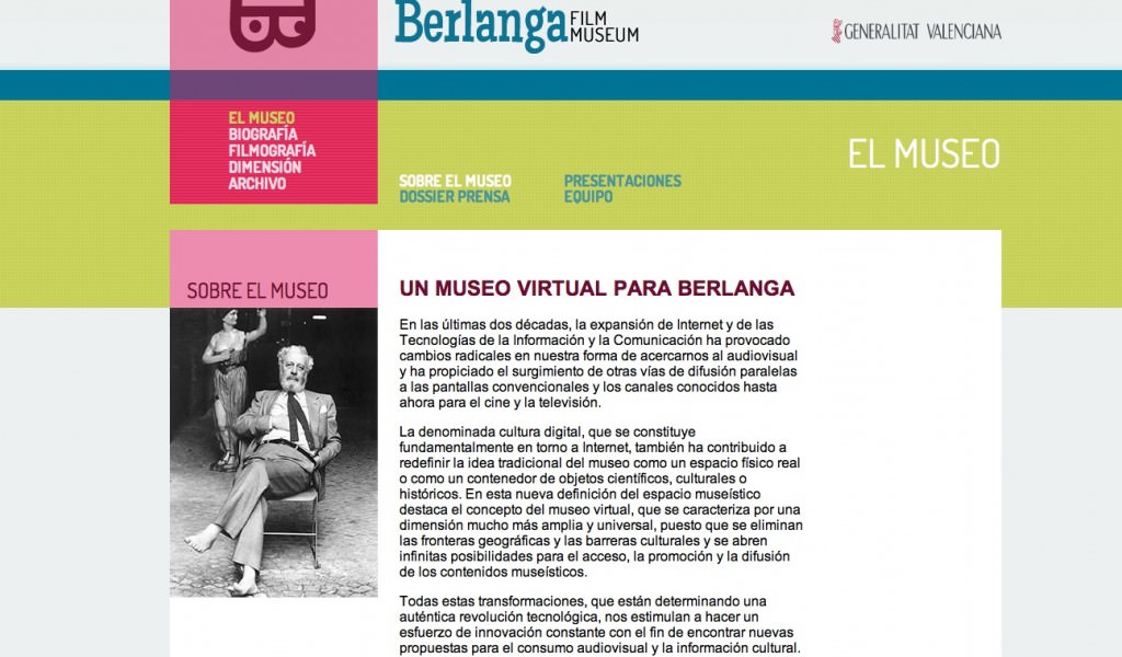 Detalle del Berlanga Film Museum. Imagen extraída del museo virtual.