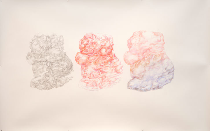 Obra de Henrike Scholten. Lápiz sobre papel, 150x150cm. Imagen por cortesía de la galería.