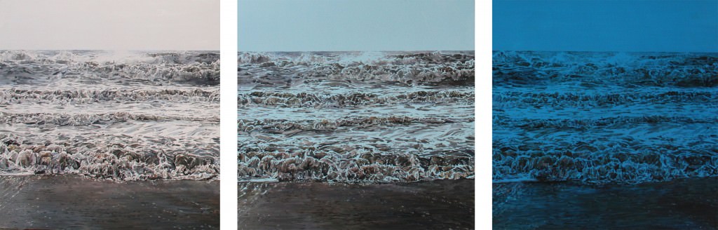 Ramón Surinyac, Blue Light, 2013 (óleo sobre madera, 70 x 210 cm). 3 Punts Galería. Imagen cortesía de la Galería. 