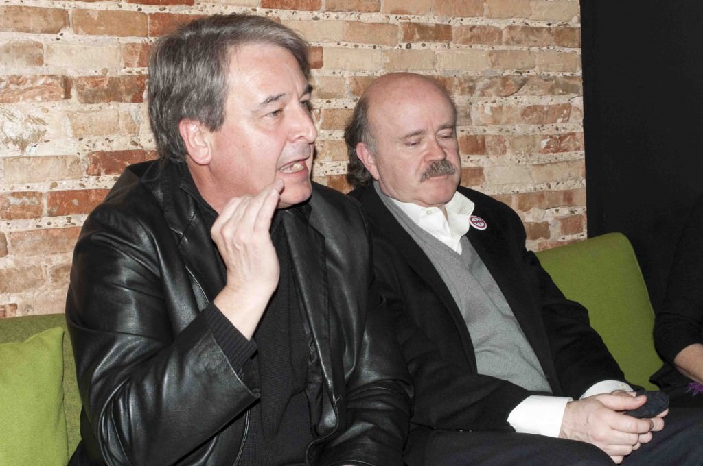 Toni Benavent (i) y Josep Lluís Sirera, durante los Desayunos Makma de Lotelito. Foto: Gala Font de Mora.