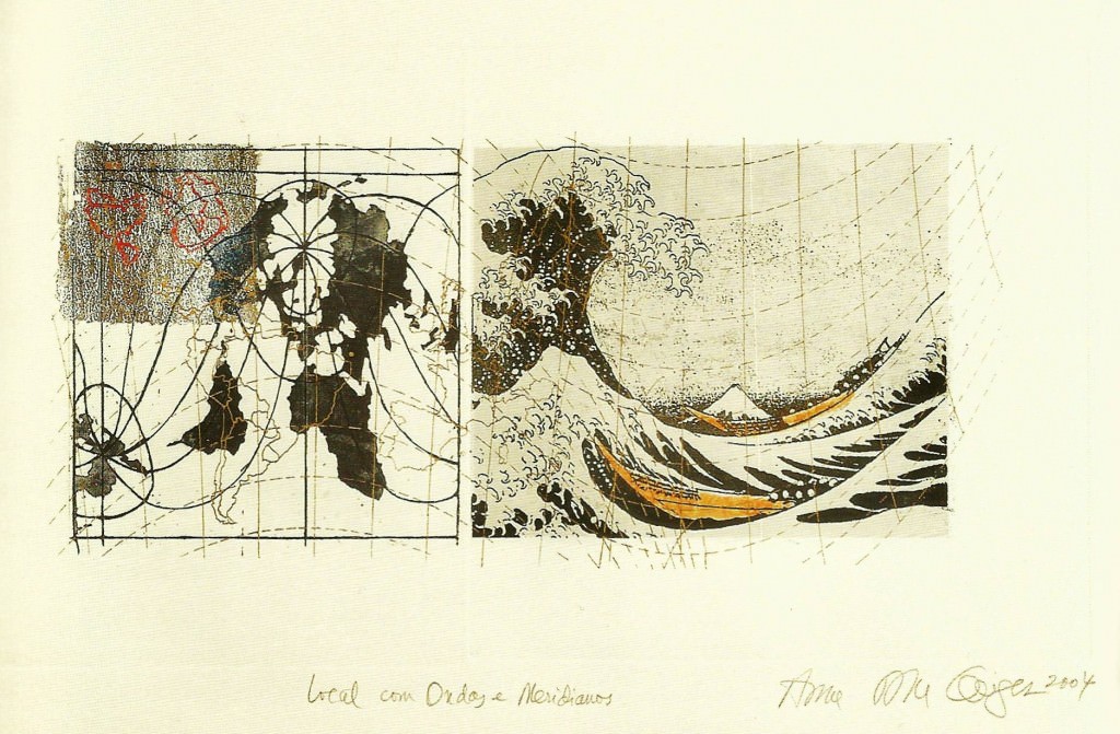 Anna Bella Geiger, "Local com ondas e meridianos". Imagen cortesía de la galería. 