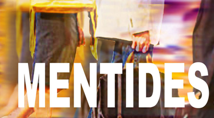 Detalle del cartel anunciador de la obra 'Mentides', del grupo de teatro Assaig. Imagen cortesía de La Nau de la Universitat de València.