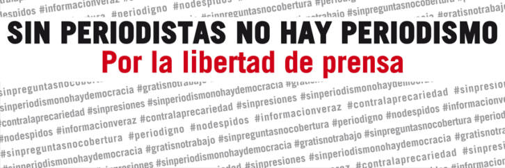 Lema por la libertad de prensa. Imagen de la web de la FAPE.