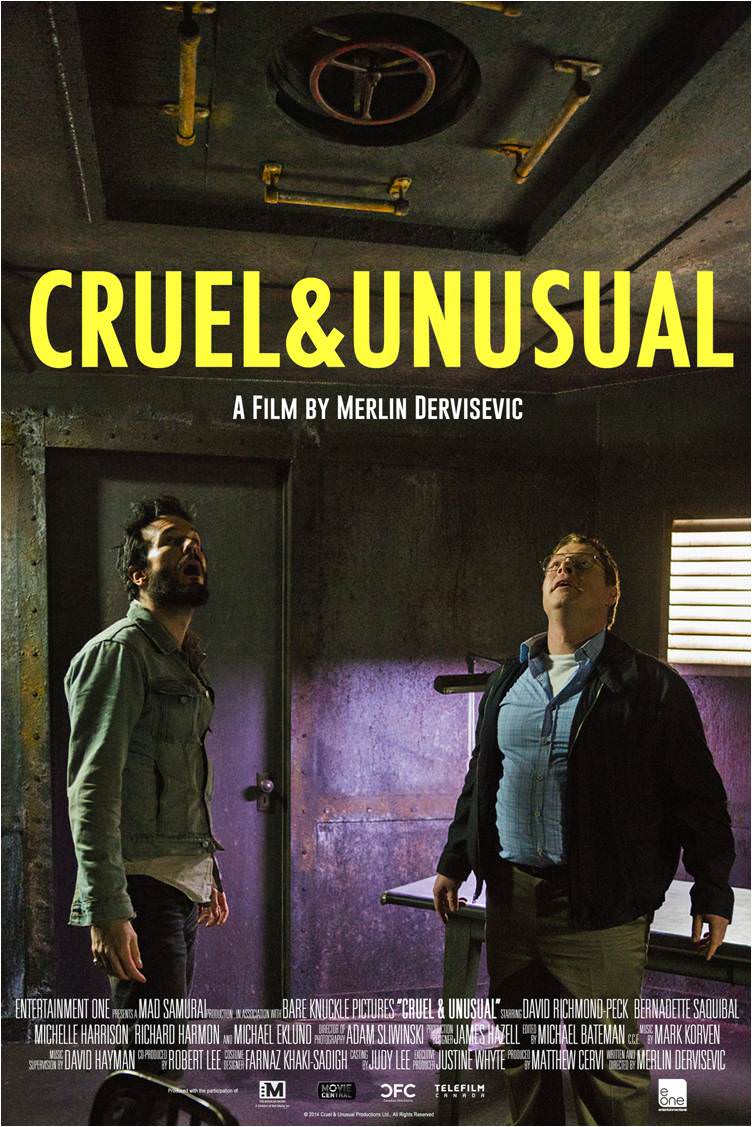 Cartel promocional para Cruel & Unusual (Merlin Dervisevic, 2014).