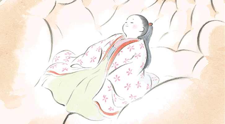 Detalle de un fotograma de El cuento de la princesa Kaguya, de Isao Takahata, producida por el Studio Ghibli.