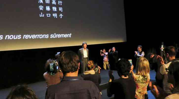 Isao Takahata tras la proyección de la película. Festival Internacional de Cine de Animación de Annecy 2014.