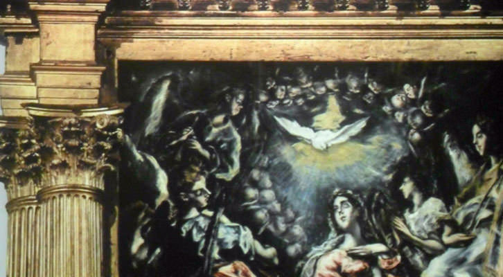 Fotografía de Joaquín Bérchez en la exposición 'El Greco Architeto. Algo más que retablos', en el Centro del Carmen.