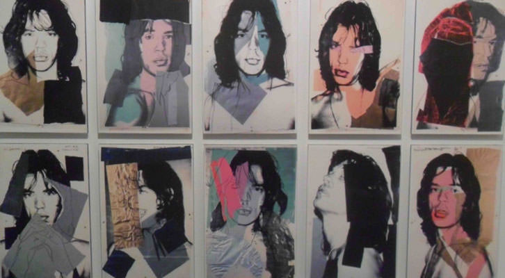 Mick Jagger en la serie de reproducciones de Andy Warhol, en la exposición 'Sympathy for the Stones'. Centro Cultural Bancaja.