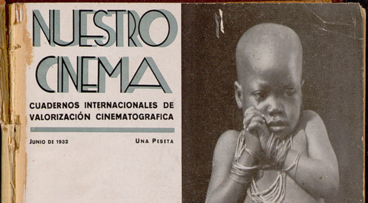 Portada de Nuestro Cinema,  una de las revistas históricas de cine recuperada por la UPV. Imagen cortesía de la Universitat Politècnica de València.