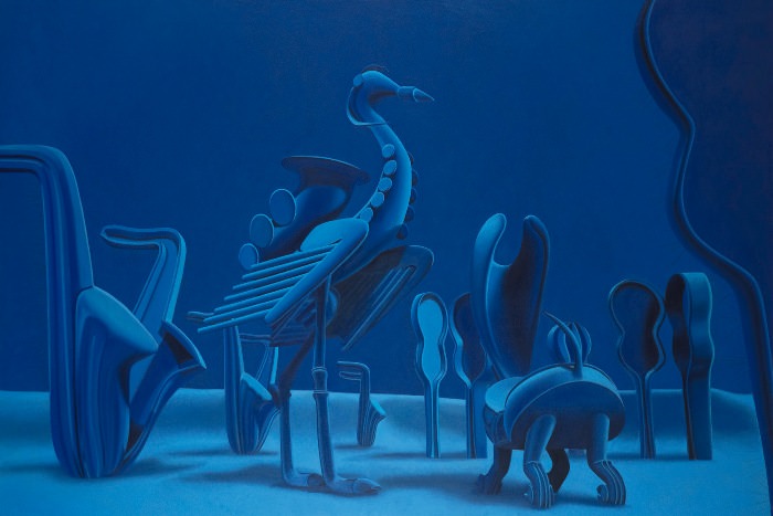 Teresa Tomás. Terciopelo azul. 2014. Óleo/lienzo. 195 x 130 cm.