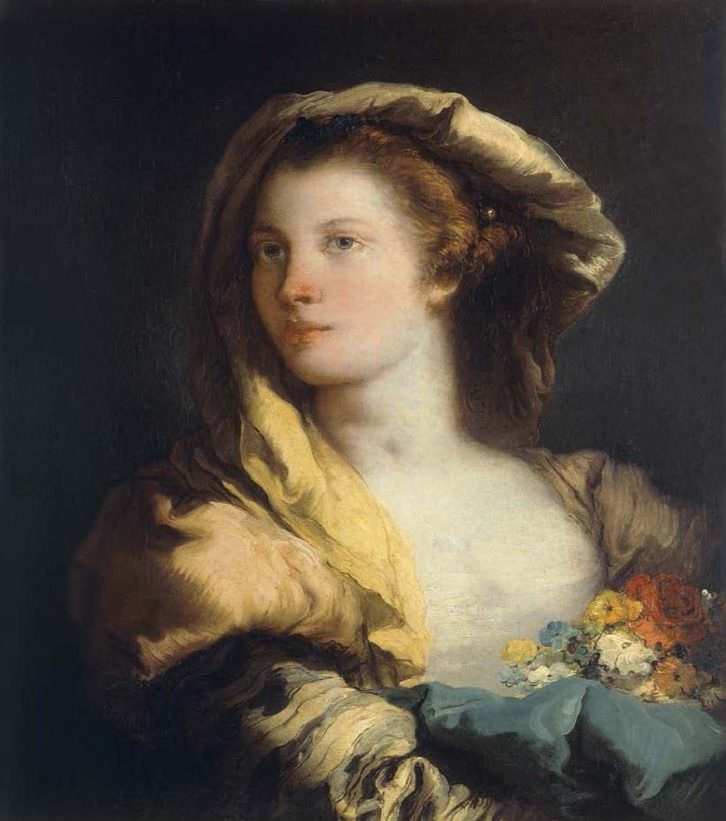 Retrato de mujer de Giandomenico Tiepolo. Imagen cortesía del Museo de Bellas Artes de Bilbao.