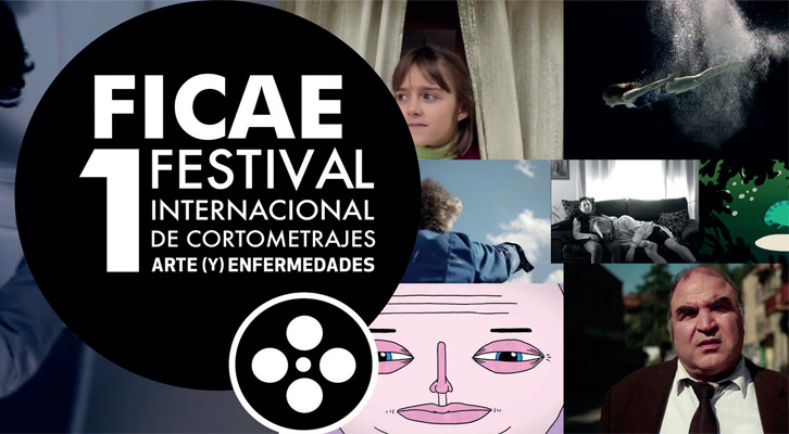 Casa del Alumno, sede del FICAE. Rotulación en la cristalera de la fachada realizada por Sabina Alcaraz. I Festival Internacional de Cortometrajes Arte y Enfermedades de la UPV.