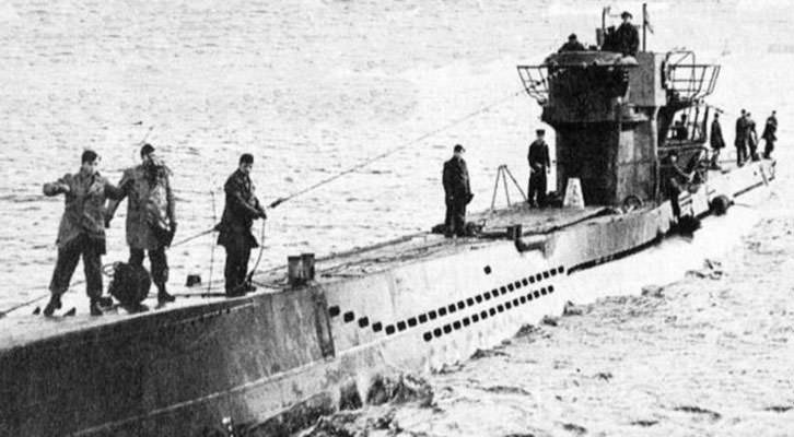 Imagen del Submarino U-1206 referido en el libro de Juan Eslava 'La Segunda Guerra Mundial contada para escépticos'.