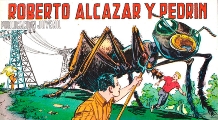 Ilustración de Roberto Alcázar y Pedrín, obra de Alberto Marcet Aparicio. 'Herois del tebeo valencià'. Filmoteca de CulturArts IVAC.