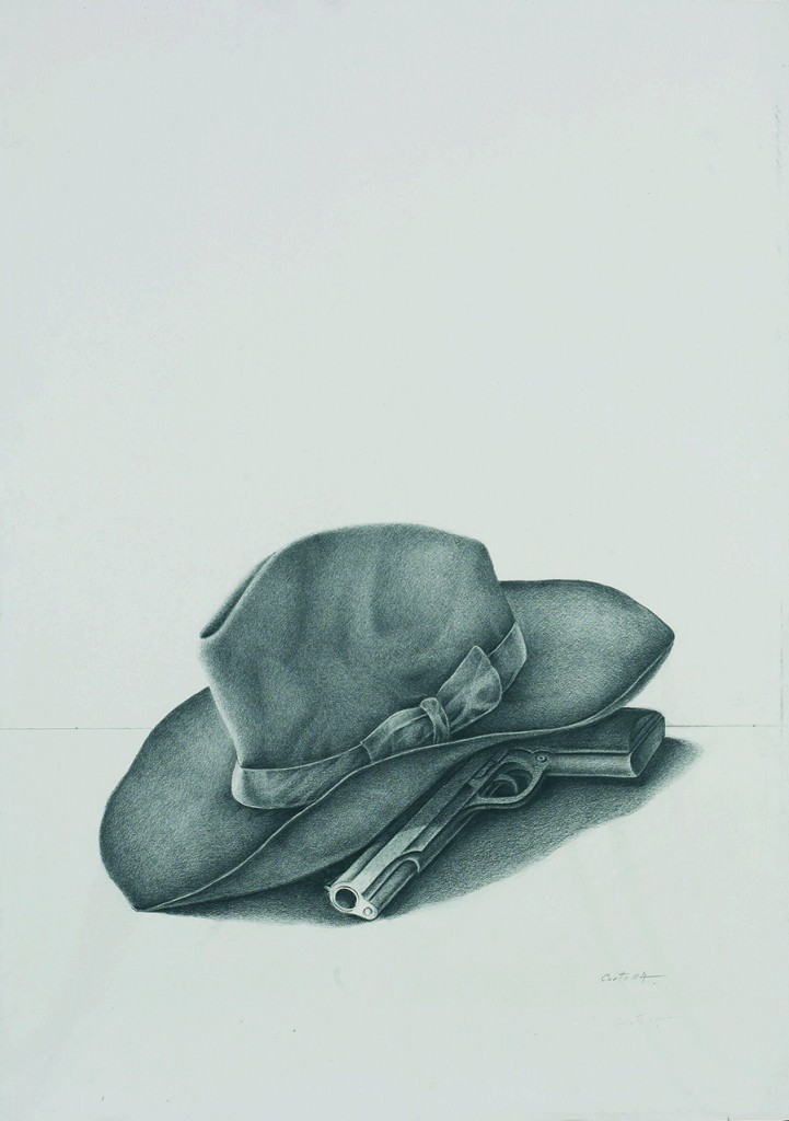 Obra de Vicente Cortina en la exposición Sobre papel en el Museo de la Universidad de Alicante (MUA). Cortesía de Colección Tomás Ruiz.