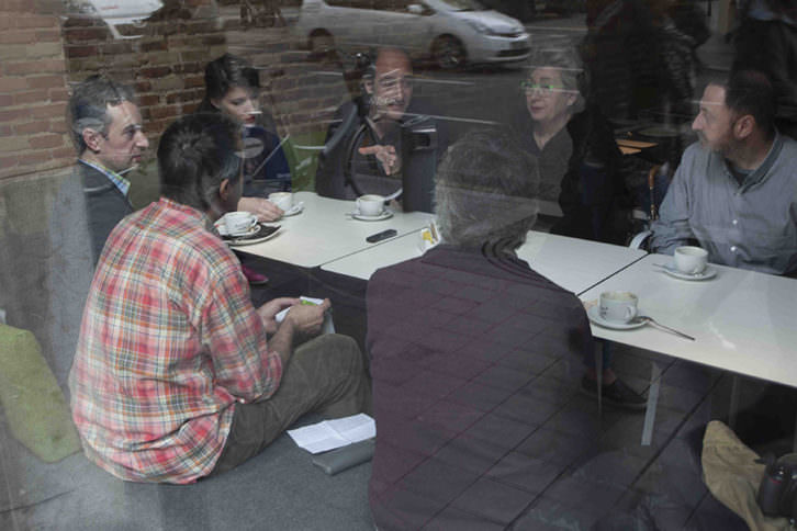 Vicente Chambó, Salva Torres, José Luis Pérez Pont, Inma Femenía, Chema Lopez, Carmen Calvo y Antonio Alcaraz. Desayunos Makma en Lotelito. Foto: Fernando Ruiz.