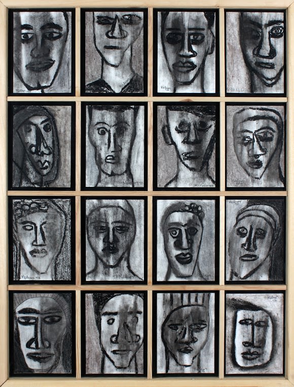Obra de José Mederos en la exposición Sobre papel en el Museo de la Universidad de Alicante. Cortesía de Colección Tomás Ruiz.