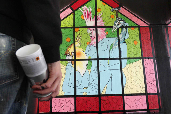 Obra de Viz Feel Free en el Poliniza de 2013. Cortesía de la Universitat Politècnica de València.