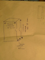 Dibujo para realizar la caja. Imagen, Vicente Chambó.