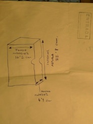 Dibujo para realizar la caja. Imagen, Vicente Chambó.