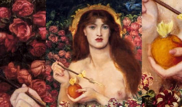 Venus Verticordia, de Rossetti, extraído del video 'The Metamorphosis of the Goddess, de Miguel Lázaro Bernuy para el congreso Las Diosas de Trama y Fondo.