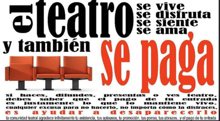 Cartel de la presentación en su día de la campaña de sensibilización del teatro.
