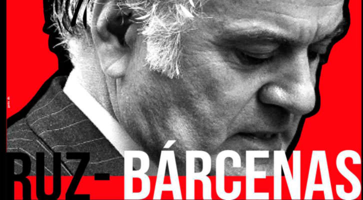 Detalle del cartel de la obra 'Ruz-Bárcenas'. Teatro Talía de Valencia.
