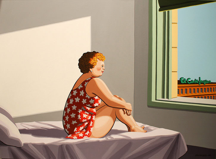 'Ya es primavera', de Javier Granados, en referencia a Edward Hopper. Imagen cortesía de la galería Alba Cabrera.