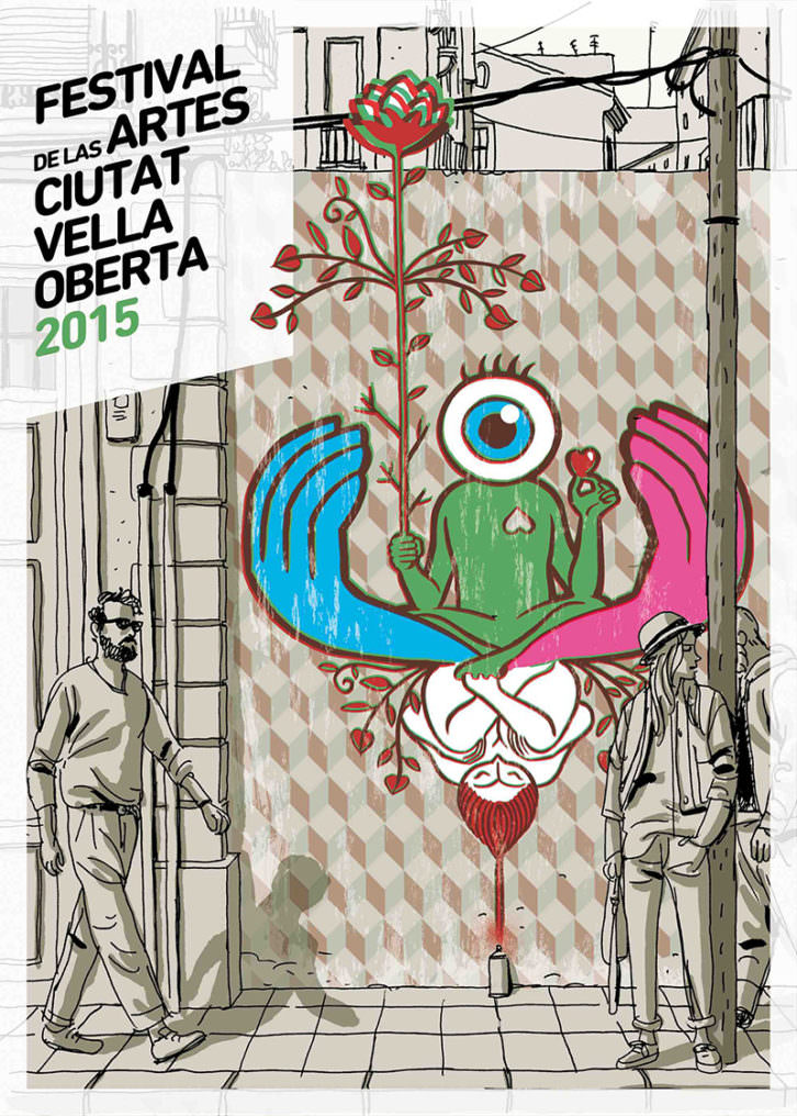 Cartel de Paco Roca para el Festival de las Artes Ciutat Vella Oberta. Cortesía de la organización. 