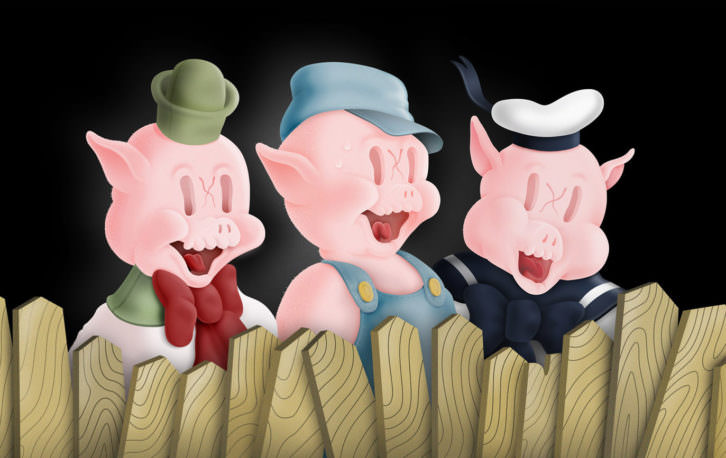 Pig Brothers, obra de Coté Escrivá en Moosey Art Gallery. Imagen cortesía del autor. 