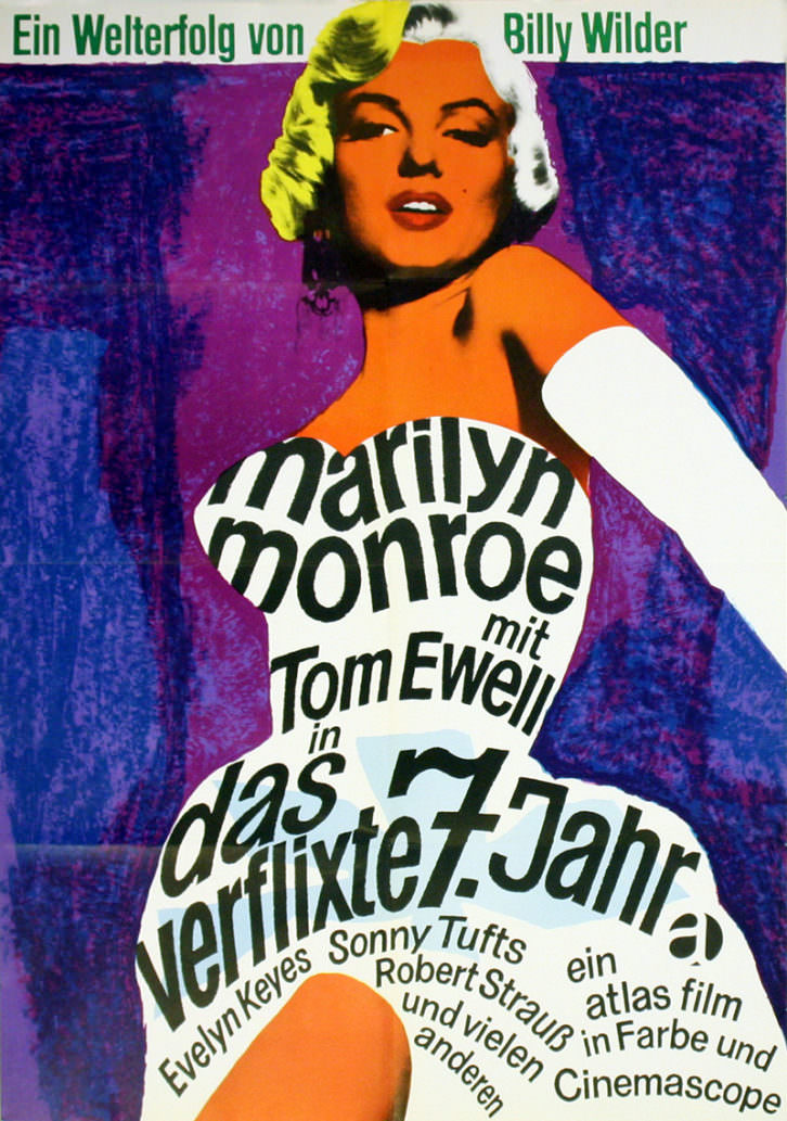 Cartel de Marilyn de la película La tentación vive arriba en la exposición Mensajes desde la pared. Cortesía del Museo de Bellas Artes de Bilbao.