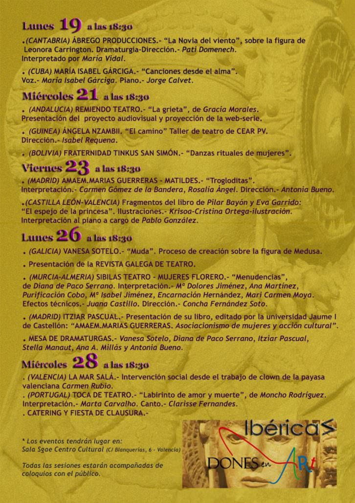 Programa del X Festival Octubre Dones. Cortesía de Dones en Art. 