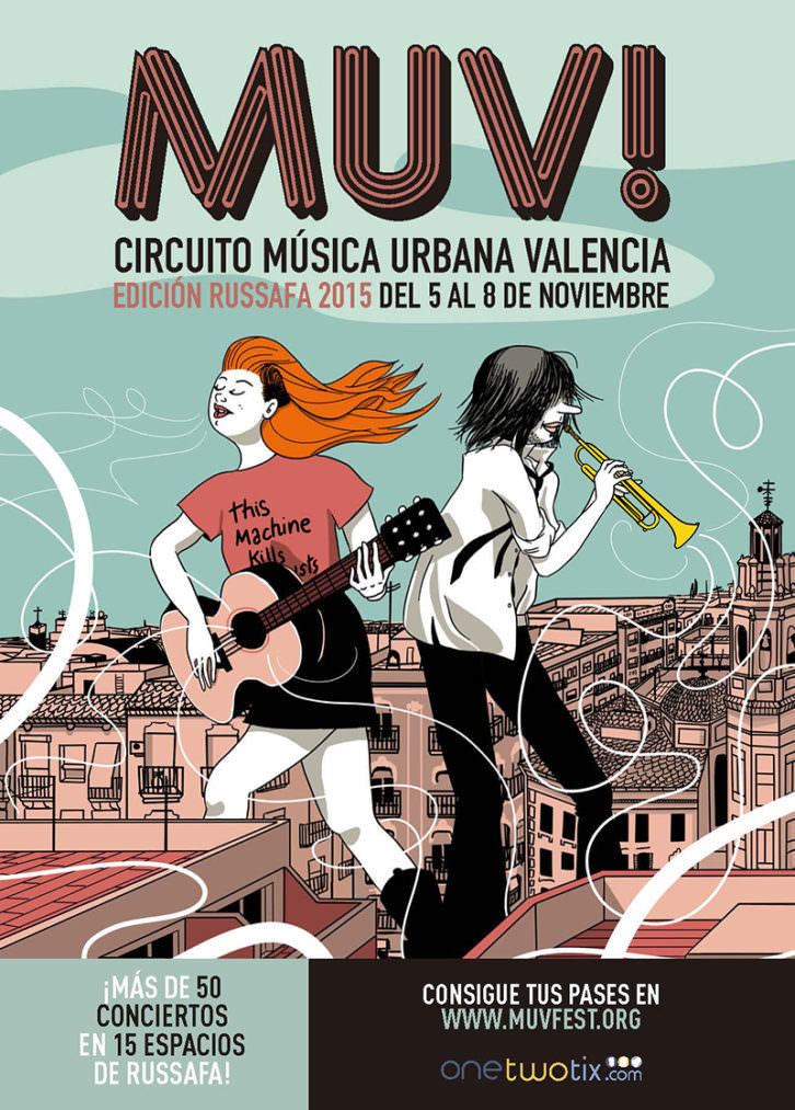 Cartel del MUV Circuito Música Urbana Valencia. Cortesía de Sala Russafa. 