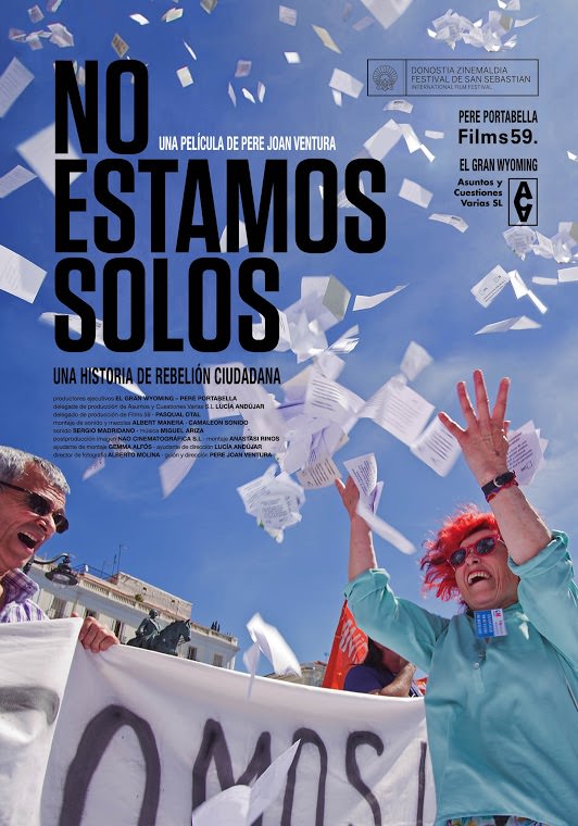 Cartel del documental 'No estamos solos'. Teatre El Musical. 