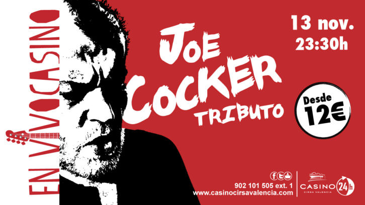 Cartel del Concierto Tributo a Joe Cocker. Casino Cirsa Valencia.