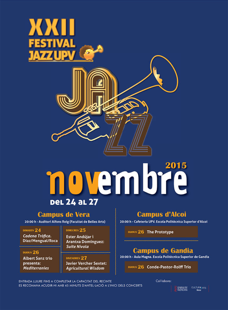 Cartel del Festival de Jazz UPV. Novembre 2015