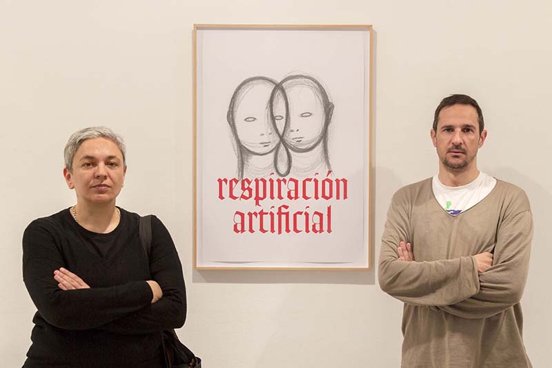 Dora García y Peio Aguirre en la presentación en el IVAM.