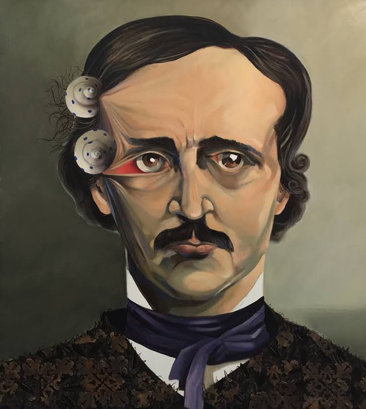 Edgar Allan Poe, por Quique Marzal. Imagen cortesía de Galería Mr. Pink.