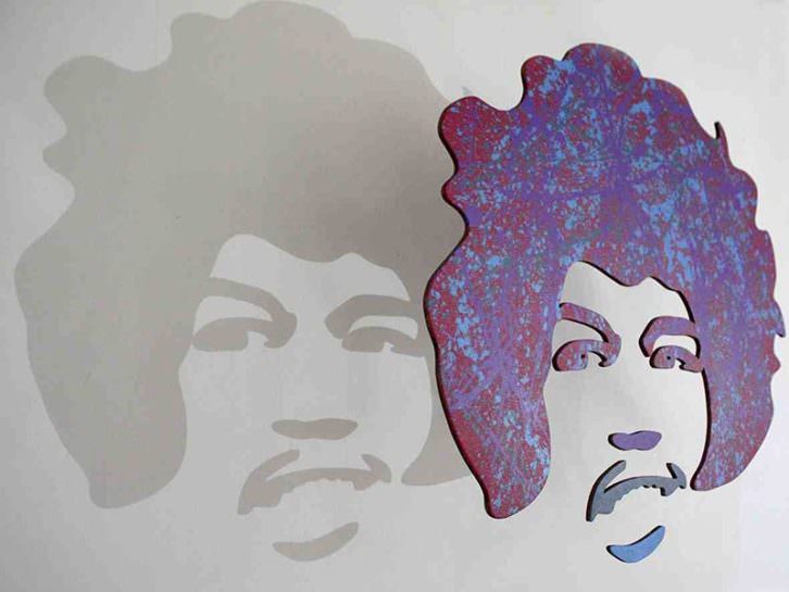 Jimi Hendrix en 'Black is back', de Luis Rivera. Imagen cortesía de la galería Alba Cabrera.