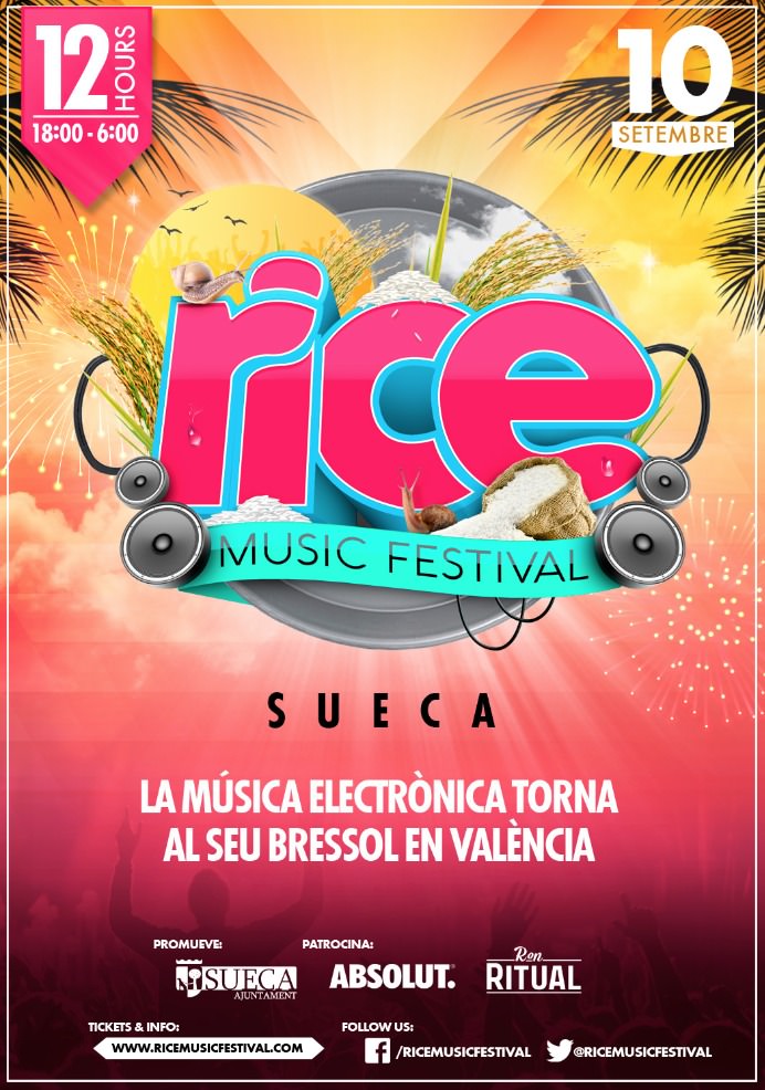 Cartel del Rice Music Festival. Imagen cortesía del Ayuntamiento de Sueca.