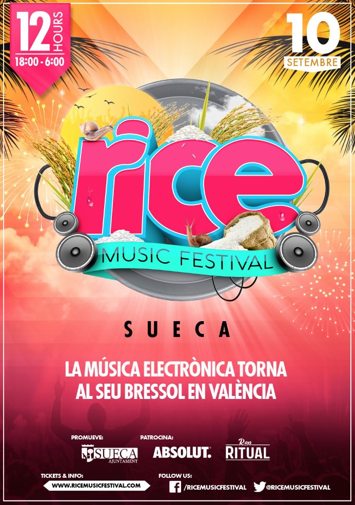 Cartel del Rice Music Festival. Imagen cortesía del Ayuntamiento de Sueca. 