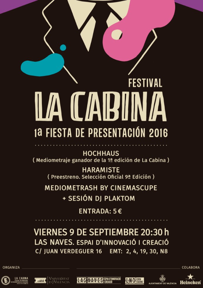 Cartel de la fiesta de presentación de La Cabina. Imagen cortesía del festival.