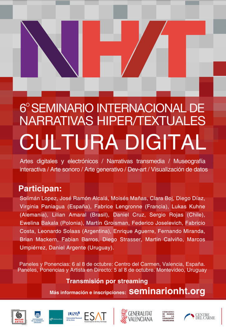 Cartel del Seminario de Narrativas Hiper/Textuales.