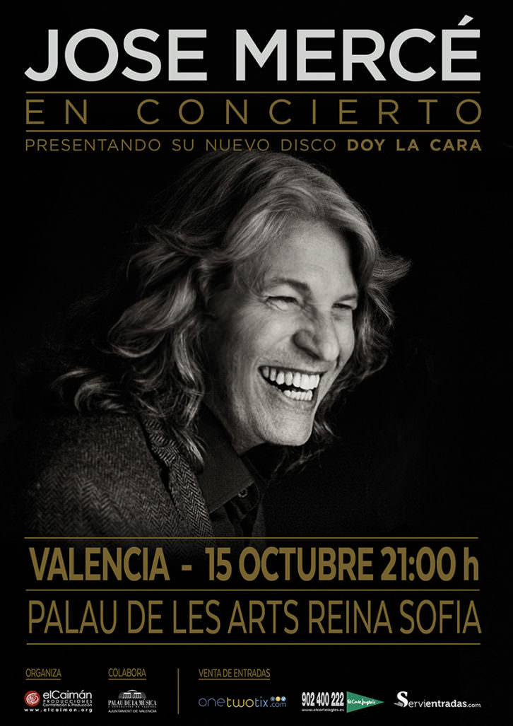 Cartel del concierto de José Mercé en el Palau de les Arts.